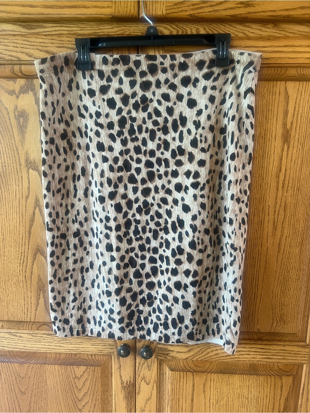 Merona Beige Leopard Print Pencil Skirt with Black Spots